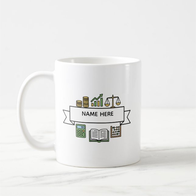 Custom Accountant Name Finance  Bookkeeping Icons  Coffee Mug (Left)