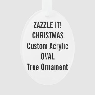 Custom Acrylic OVAL Christmas Tree Ornament Blank