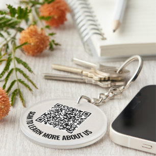 Custom Acrylic QR Code Personalized Round Logo Keychain