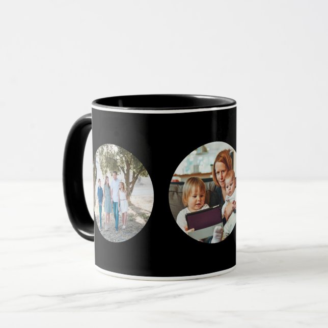 Custom Add 3 Photo Auto Round Personalized Mug (Front Left)