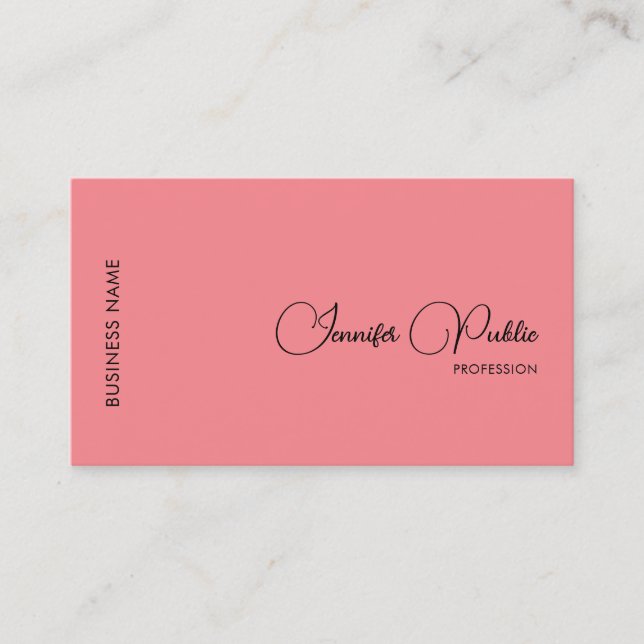 Custom Add Company Logo Elegant Script Name Business Card (Front)