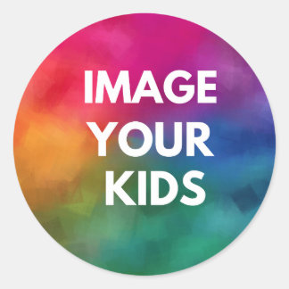 Custom Add Image your kids Personalized Template Classic Round Sticker