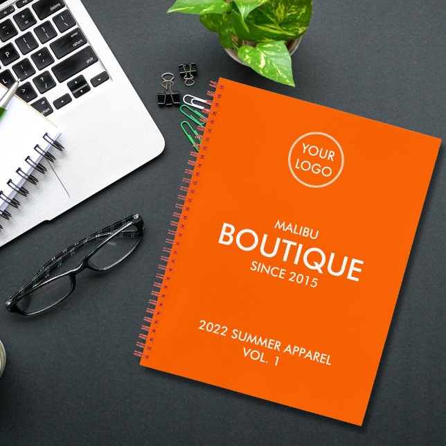 Custom Add Logo Simple Modern Orange Business Notebook (Creator Uploaded)
