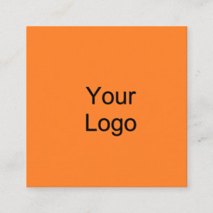 Custom, Add Logo, Sunny Orange. Square Business Card
