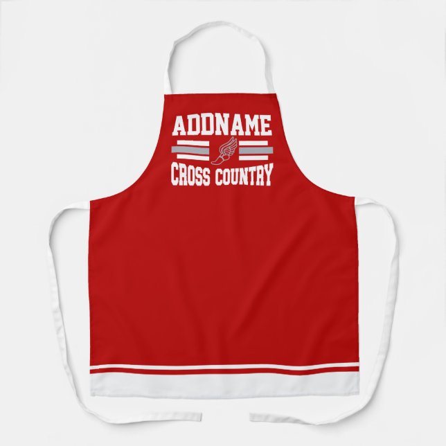 Custom ADD NAME Cross Country Runner Running Team Apron (Front)
