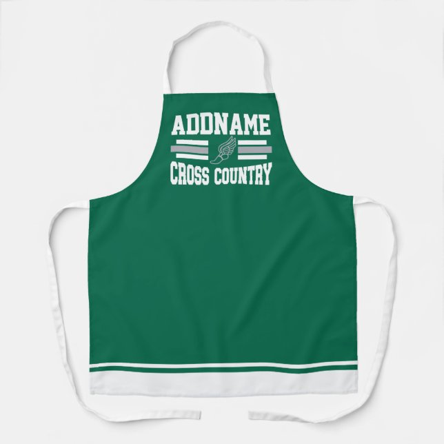 Custom ADD NAME Cross Country Runner Running Team Apron (Front)