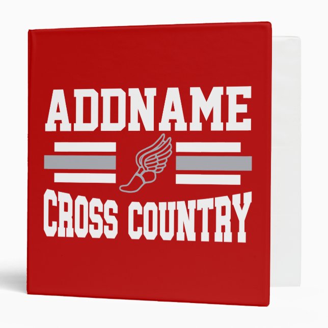 Custom ADD NAME Cross Country Runner Running Team Binder (Front/Inside)
