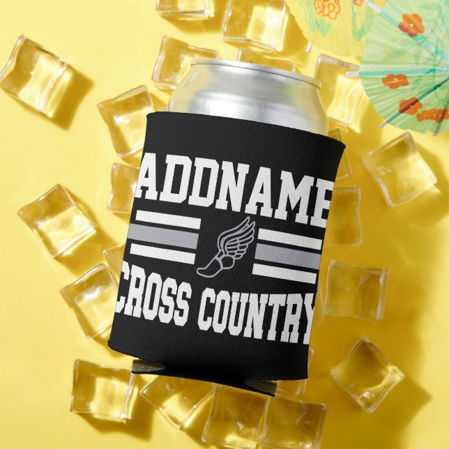 Custom ADD NAME Cross Country Runner Running Team Can Cooler (In Situ Summer)