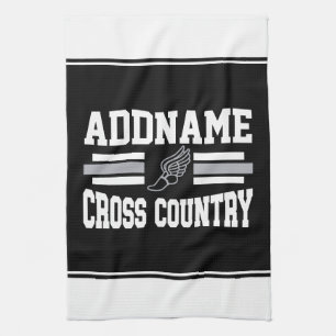 Custom ADD NAME Cross Country Runner Running Team Kitchen Towel