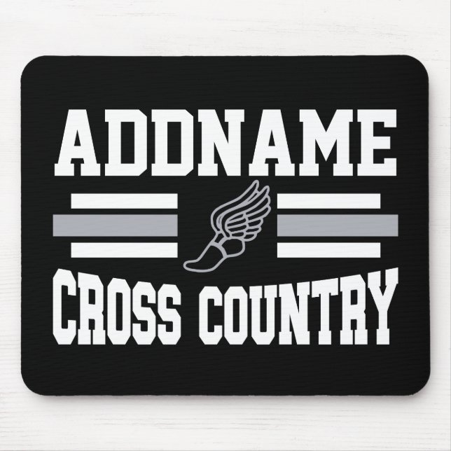 Custom ADD NAME Cross Country Runner Running Team Mouse Pad (Front)