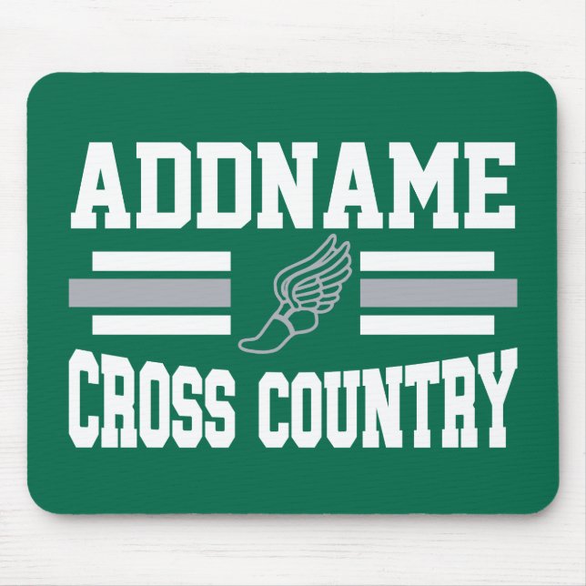 Custom ADD NAME Cross Country Runner Running Team Mouse Pad (Front)