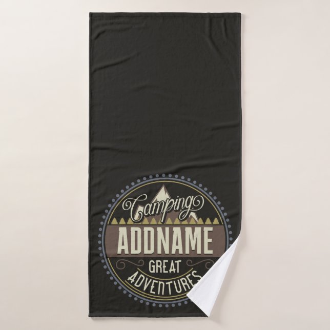 Custom ADD NAME Family Camp Trip Camping Reunion Bath Towel Set (Bath Towel)
