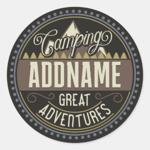 Custom ADD NAME Family Camp Trip Camping Reunion Classic Round Sticker