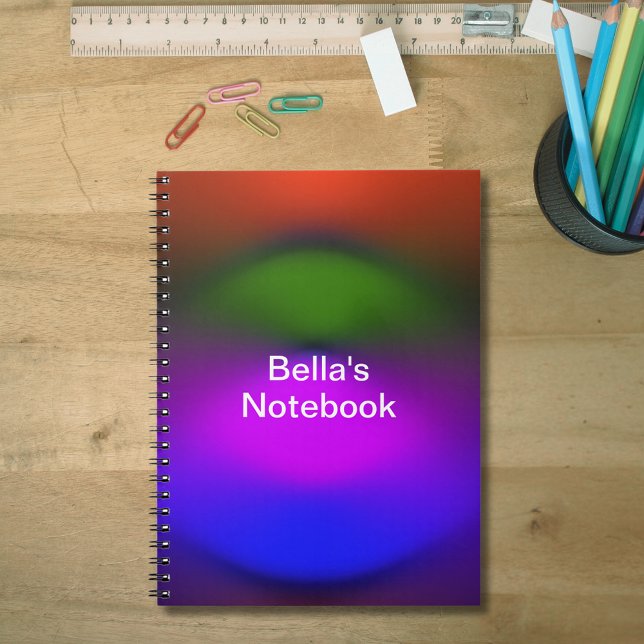 Custom Add Name Neon Blue, Purple, Green & Orange Notebook (Custom Add Name Neon Blue, Purple, Green & Orange Notebook)