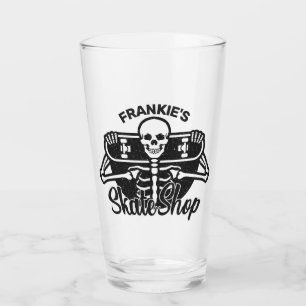 Custom ADD NAME Skull Skateboard Skate Shop Glass