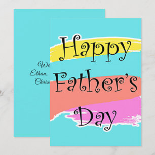 Custom Add Names Paint Art Happy Father's Day Card