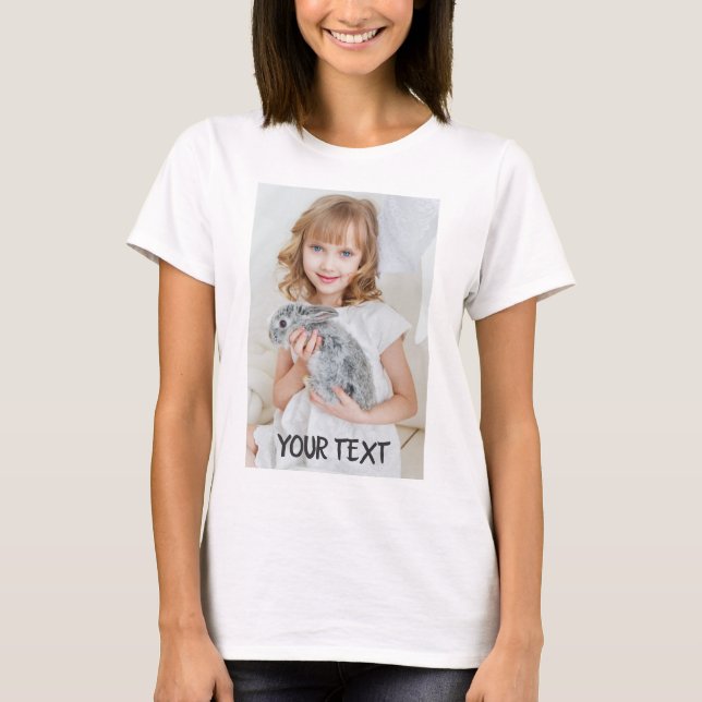 Custom. Add Photo and Text. Personalized T-Shirt (Front)