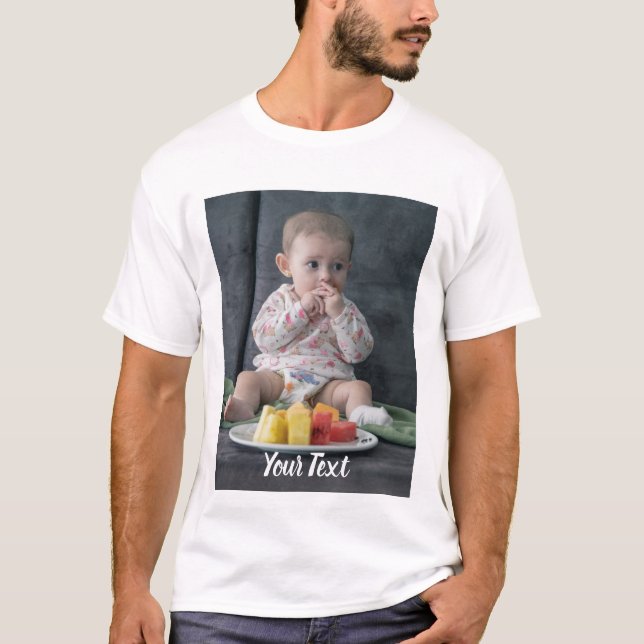 Custom. Add Photo and Text. Personalized T-Shirt (Front)