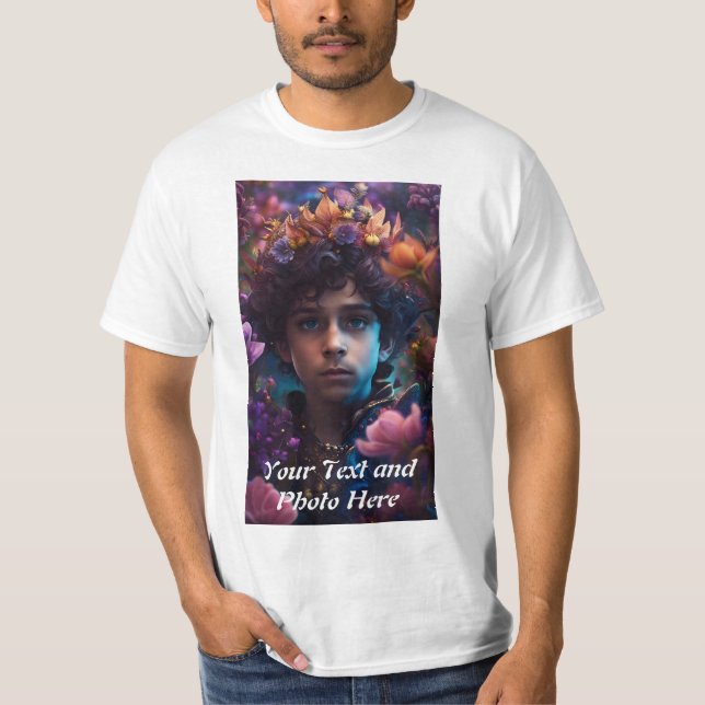 Custom, Add Photo and Text T-Shirt (Front)