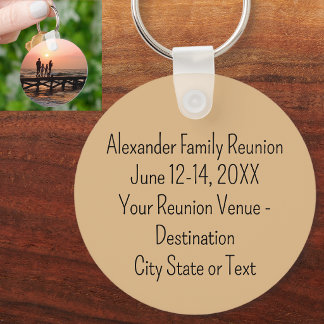 Custom Add Photo Family Reunion Keepsake Keychain