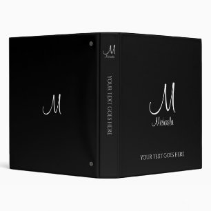 Custom Add Text Monogram Initial Letter Template Binder