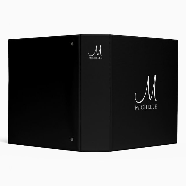 Custom Add Text Monogram Initial Letter Template Binder (Background)