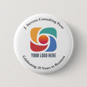 Custom Add Your Business Logo Company Marketing 2 Inch Round Button