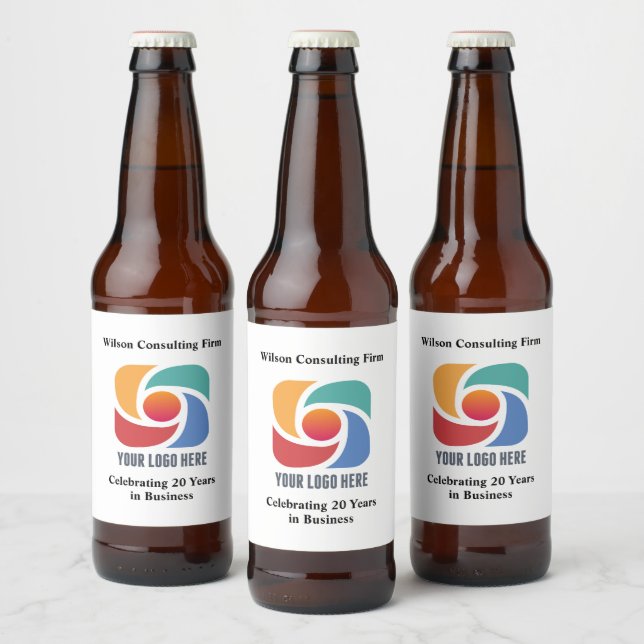 Custom Add Your Business Logo Company Marketing Beer Bottle Label (Bottles)