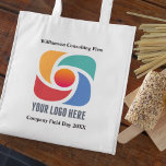 Custom Add Your Business Logo Company Marketing Reusable Grocery Bag<br><div class="desc">Simple,  chic marketing reusable grocery bag for a modern business or corporation looking for a client gift for customers or employees. Add your custom corporate logo and name.</div>