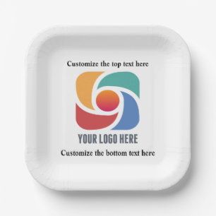 Custom Add Your Business Logo Company Party Paper Plate