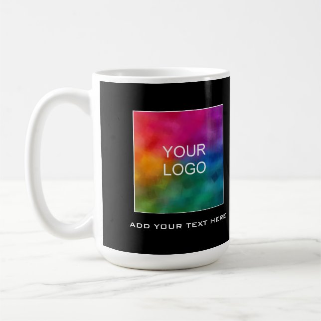 Custom Add Your Company Business Logo Name Text Coffee Mug (Left)