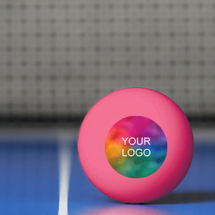 Custom Add Your Company Logo Emblem Here Pink Ping Pong Ball