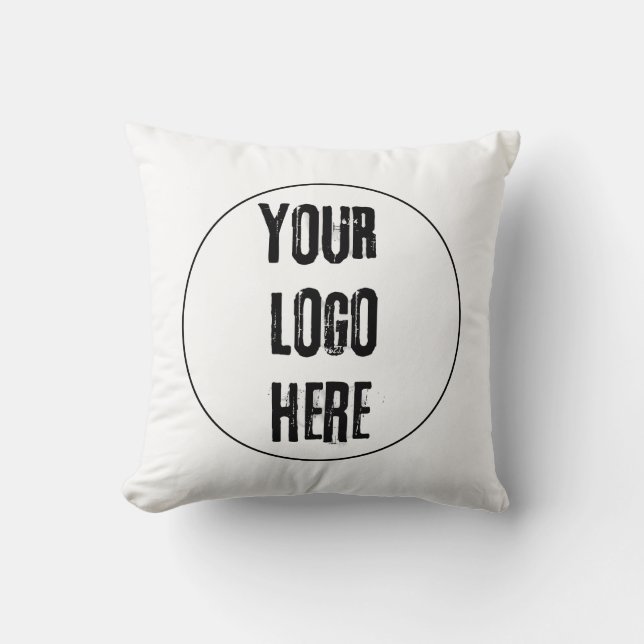 Custom Add Your Logo Here in Throw Pillow (Front)