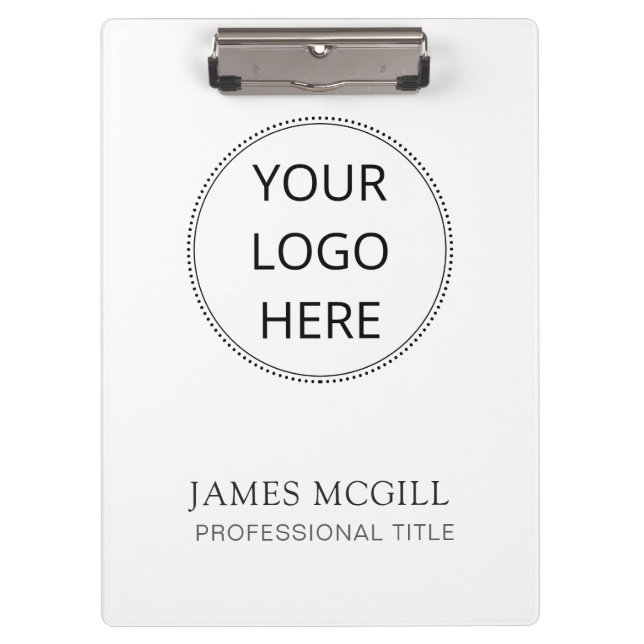 Custom Add Your Logo Minimalist Business Clipboard (Front)