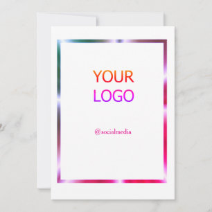 custom add your logo personalized pink red border invitation