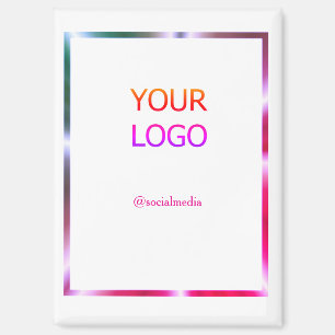custom add your logo personalized pink red border magnet