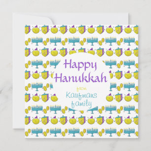 Custom add your name Hanukkah cute card