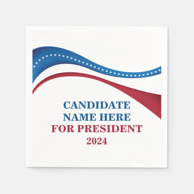 Custom Add Your Own Candidate for President 2024 Napkin (Front)