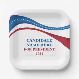 Custom Add Your Own Candidate for President 2024 Paper Plate