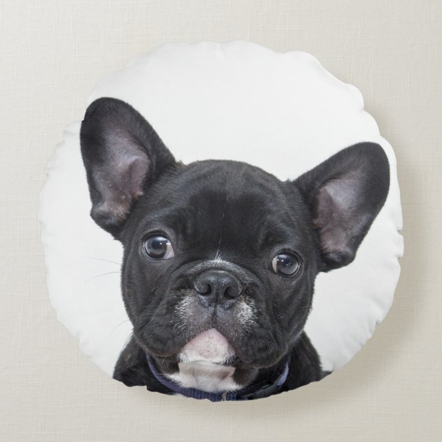 Custom add your own dog pet photo personalized round pillow (Front)