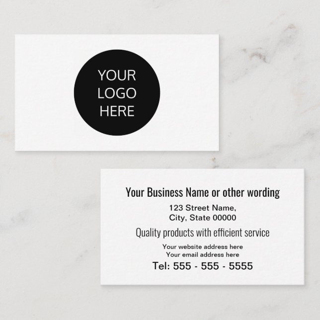 Custom Add Your Own Logo Business Card (Front/Back)