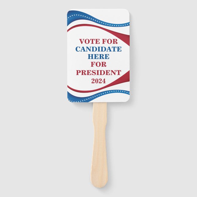 Custom Add Your Own President 2024 Candidate Rally Hand Fan (Front)