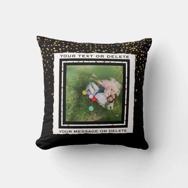 Custom Add Your Photo and Text | Family Keepsake Throw Pillow (Front)