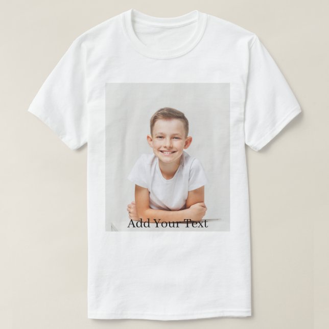 Custom. Add Your Photo and Text T-Shirt (Design Front)
