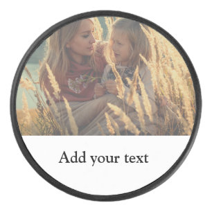 custom add your photo christmas personalized hockey puck