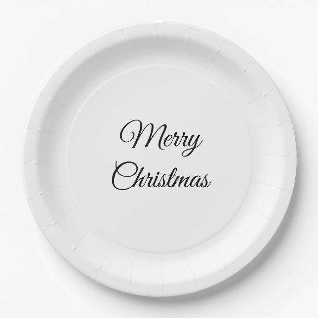 custom add your photo christmas personalized    paper plate (Front)