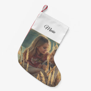 custom add your photo christmas personalized small christmas stocking