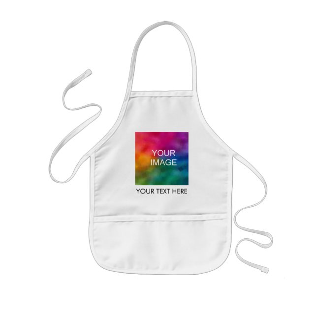 Custom Add Your Photo Image Text Here White Kids Apron (Front)