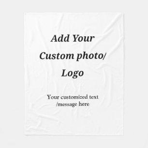 custom add your photo logo your text custom modern fleece blanket