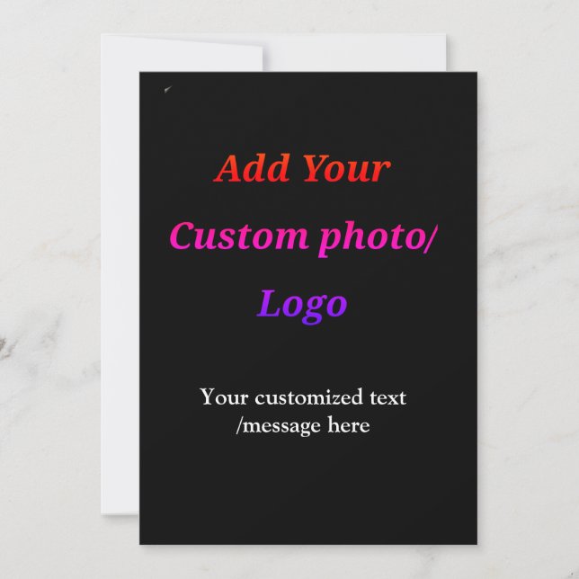 custom add your photo logo your text custom modern invitation (Front)